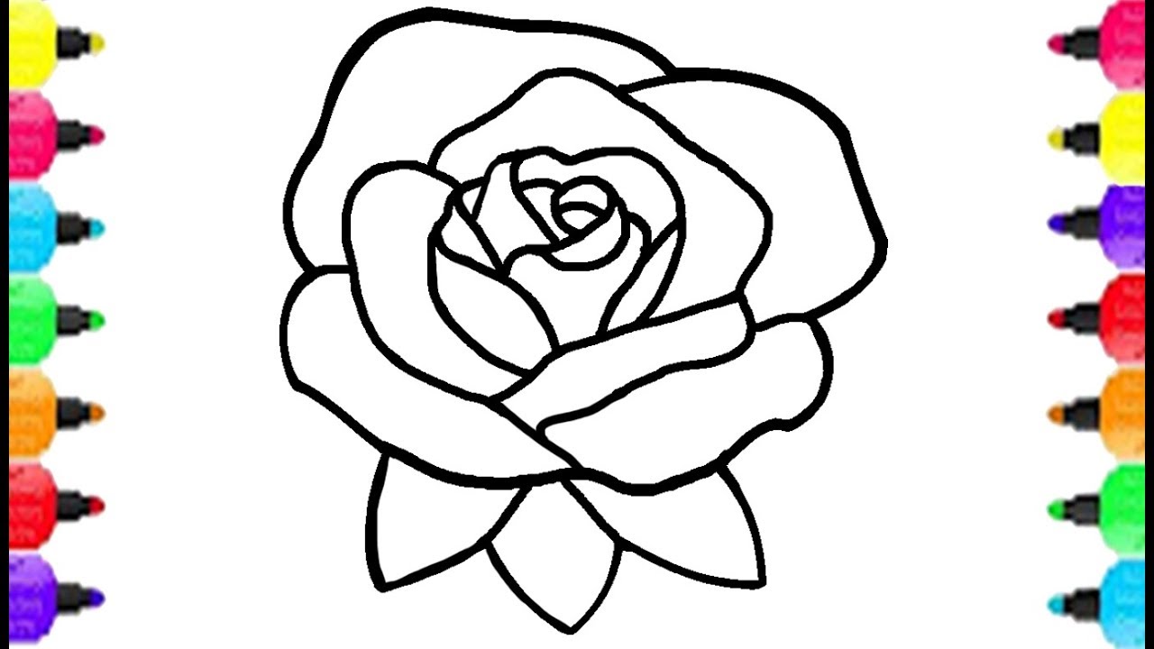 Pink Rose Drawing at GetDrawings | Free download