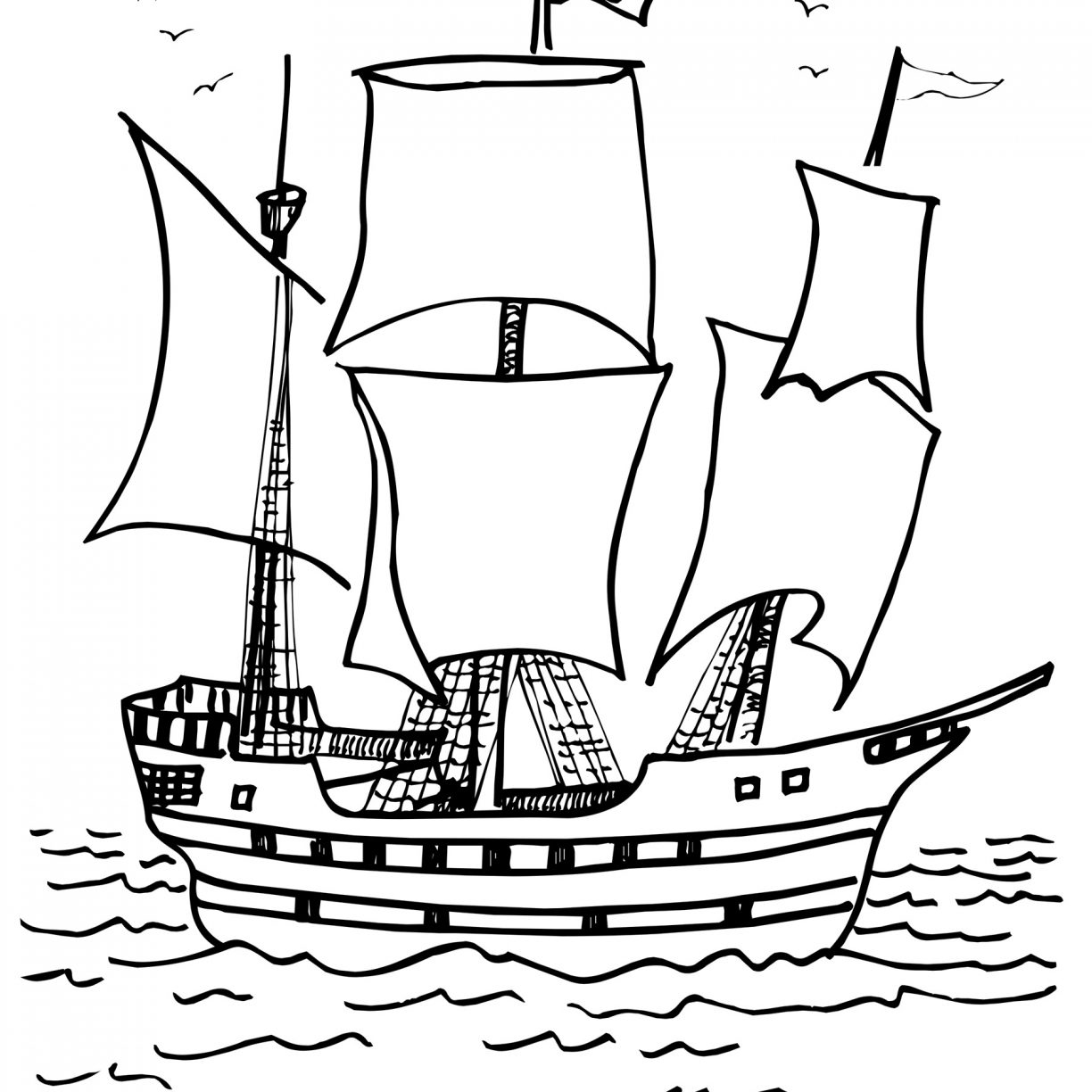 Pirate Ship Drawing For Kids At Getdrawings 