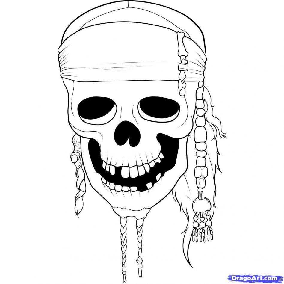 Pirates Of The Caribbean Skull Drawing At GetDrawings | Free Download