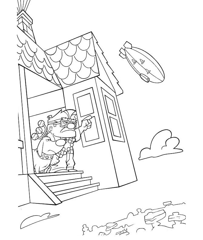 Up House Coloring Page Sketch Coloring Page