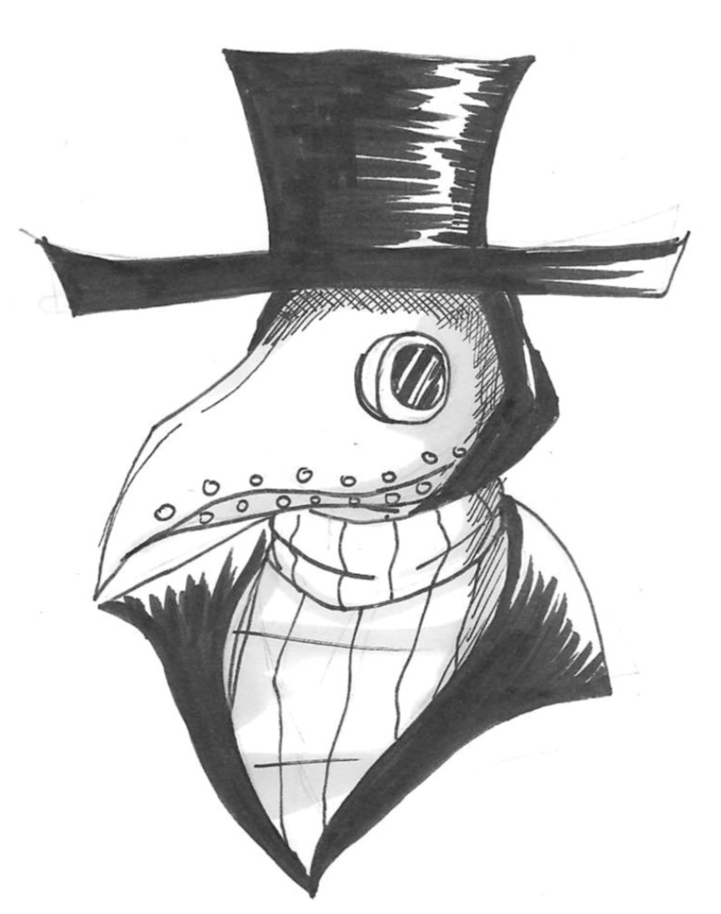 the plague doctor drawing