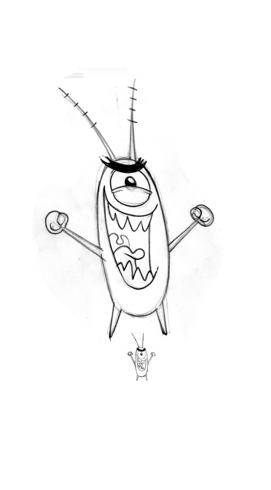 Раскраска Спанч Боб планктон