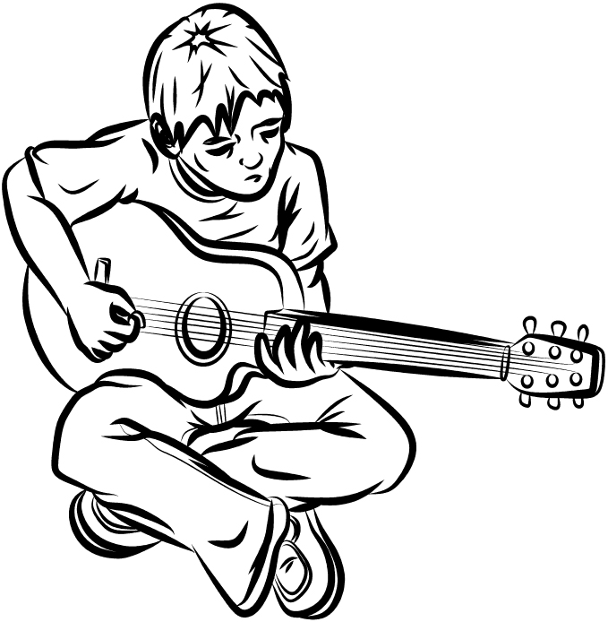 Playing Guitar Drawing at GetDrawings Free download