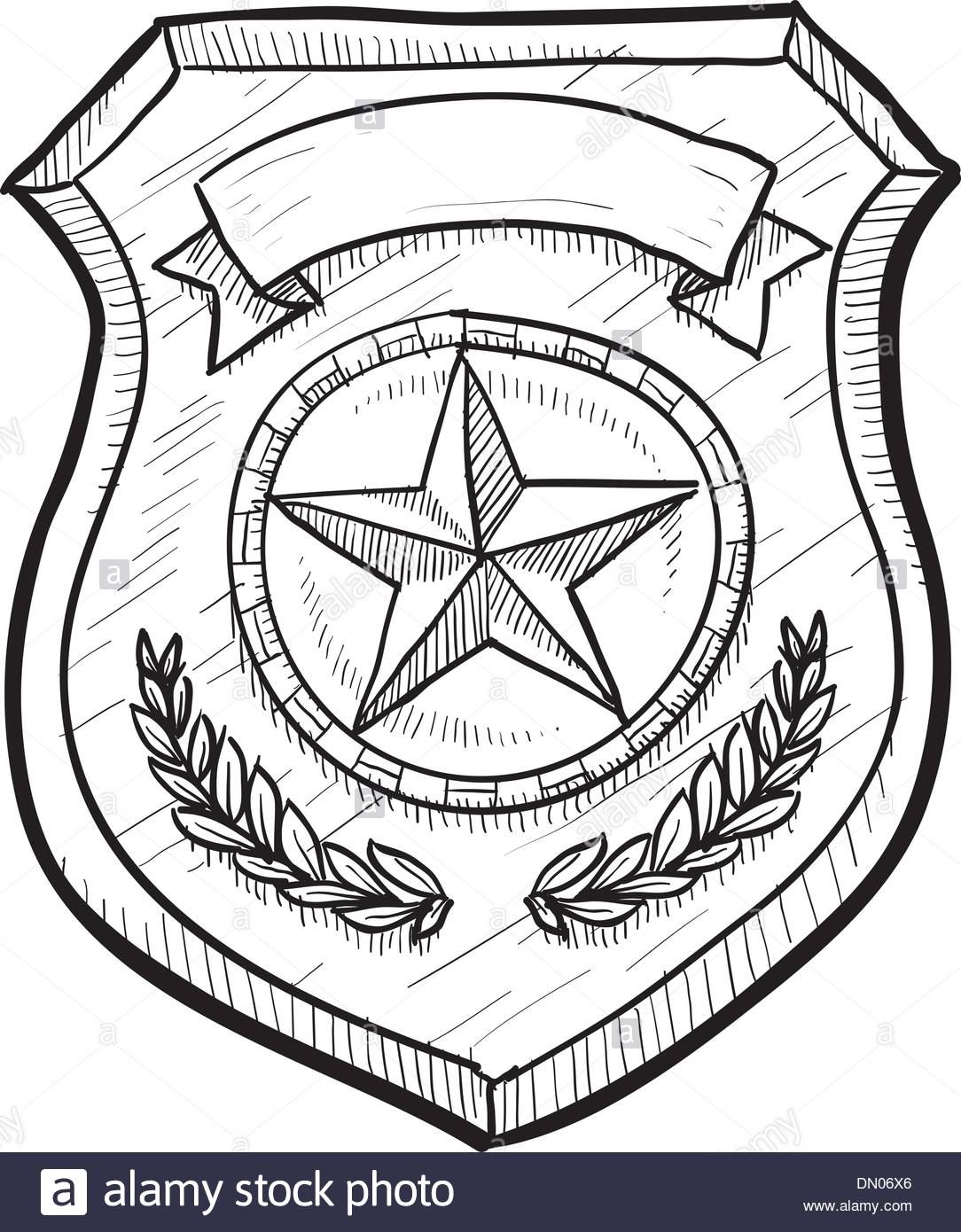 Police Badge Drawing Easy / Police badge simple monochrome sign