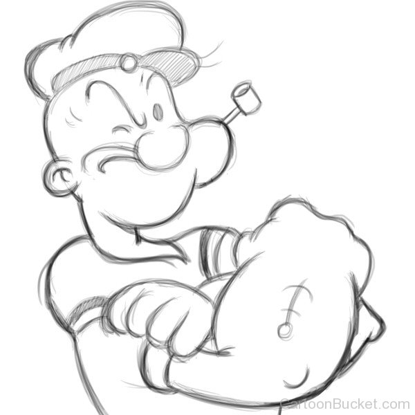 Popeye Pencil Sketch Cartoons Cartoon Drawing Rough Sketches Desicomments C...