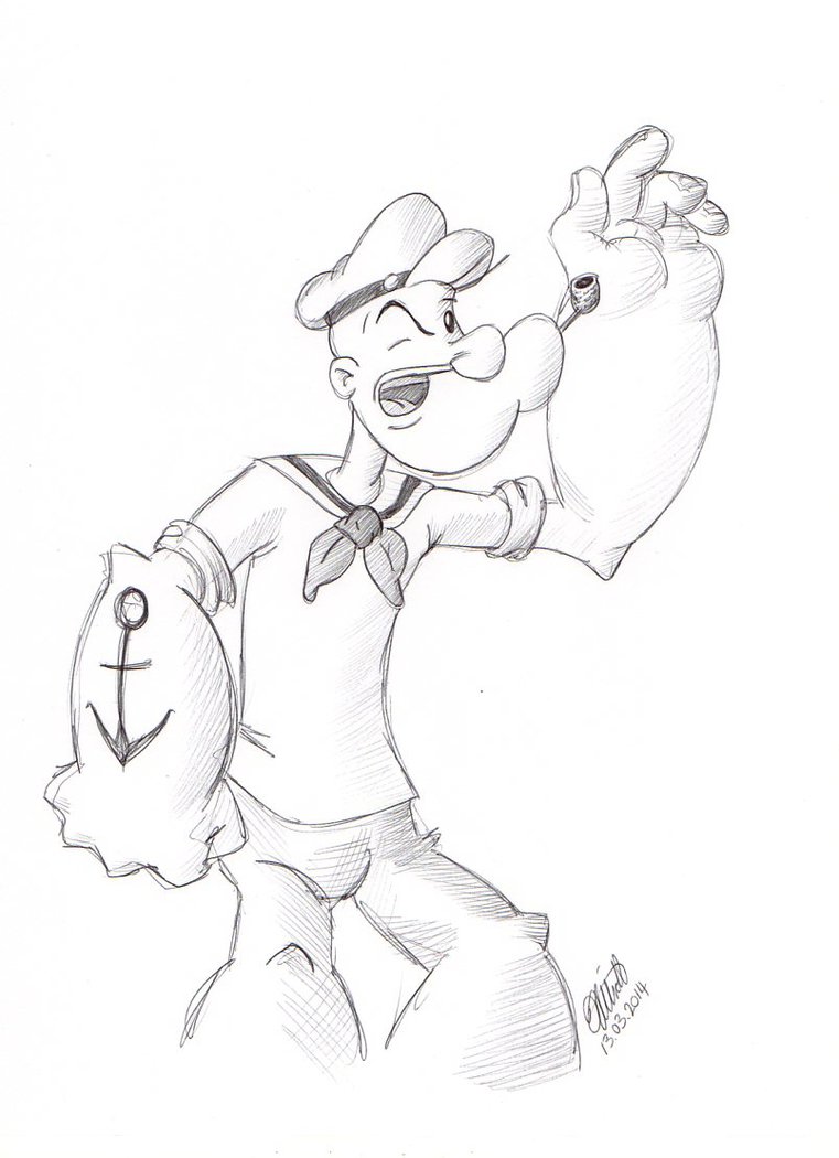Popeye Drawing at GetDrawings | Free download