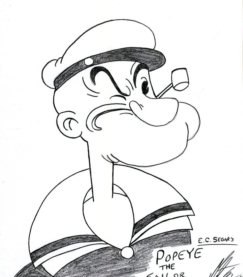 Popeye Sailor Man Coloring Drawing Getdrawings General Sketch Coloring Page...