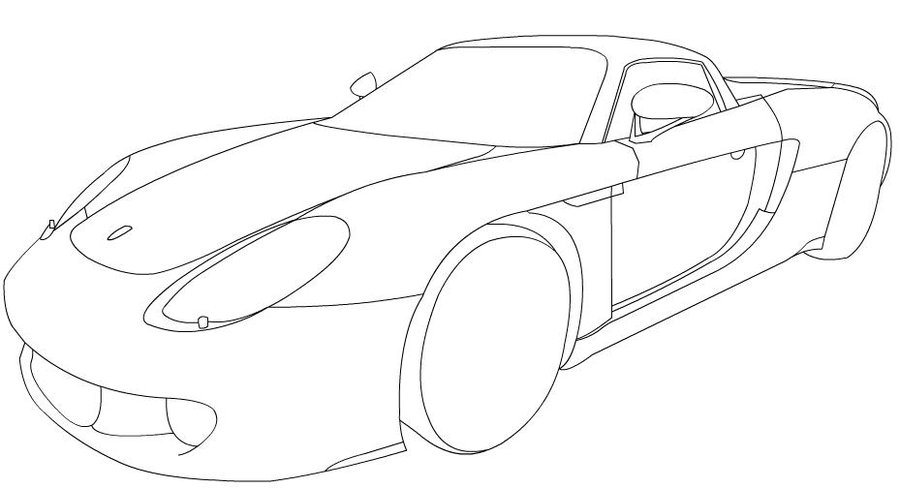 porsche 911 carrera drawing