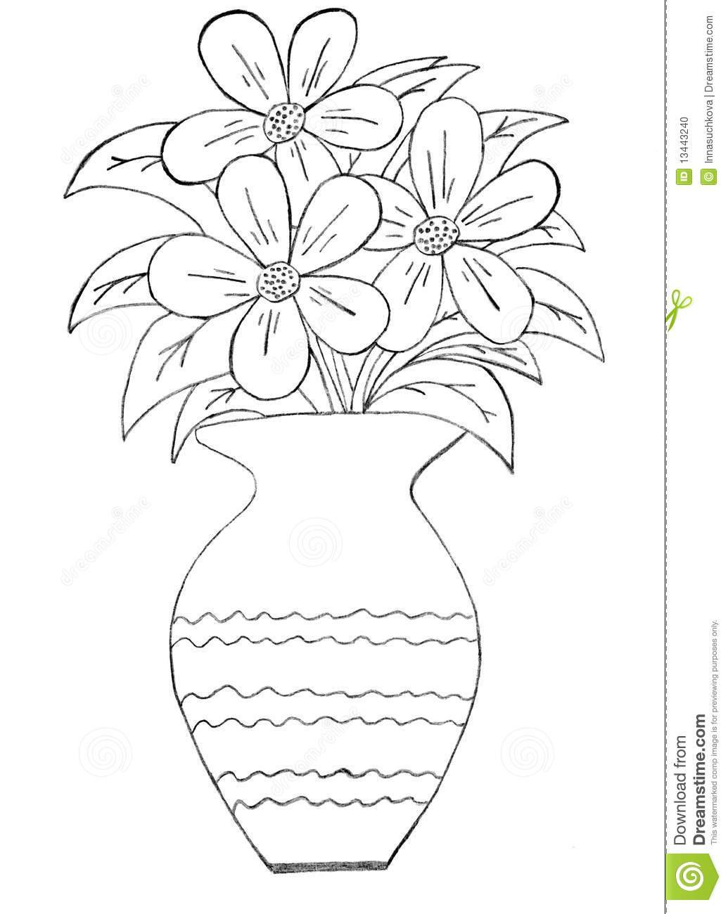 Potted Flower Drawing at GetDrawings | Free download