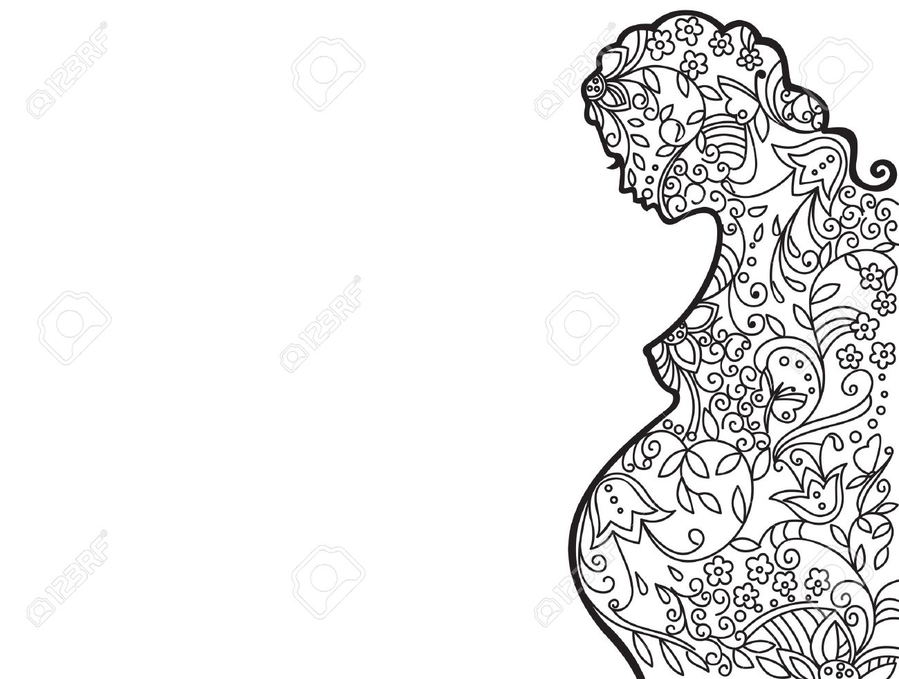 Беременная девушка рисунок абстрактный