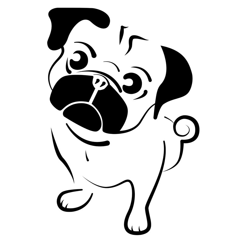 800x800 Pug (Stylized Ink) By Pugtopia Redbubble.