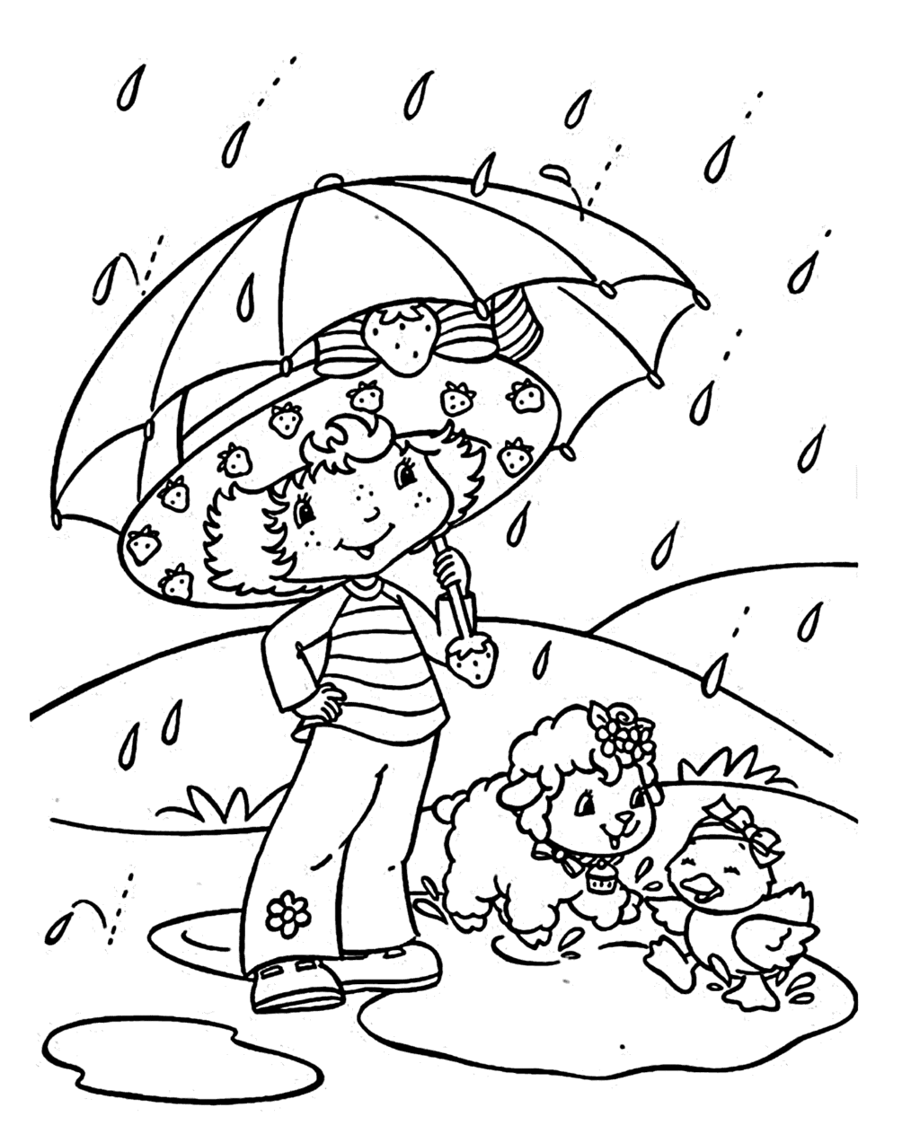 printable raining kindergarten coloring pages