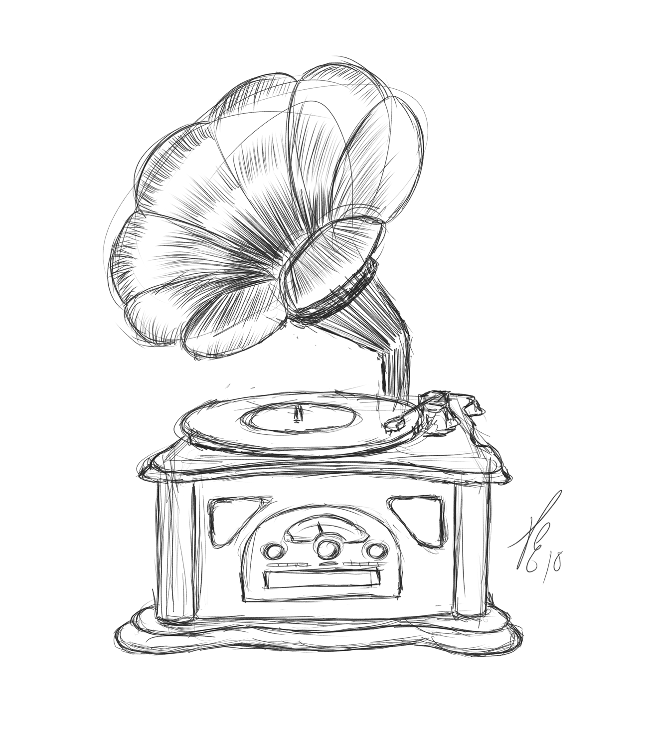 Record Player Coloring Pages