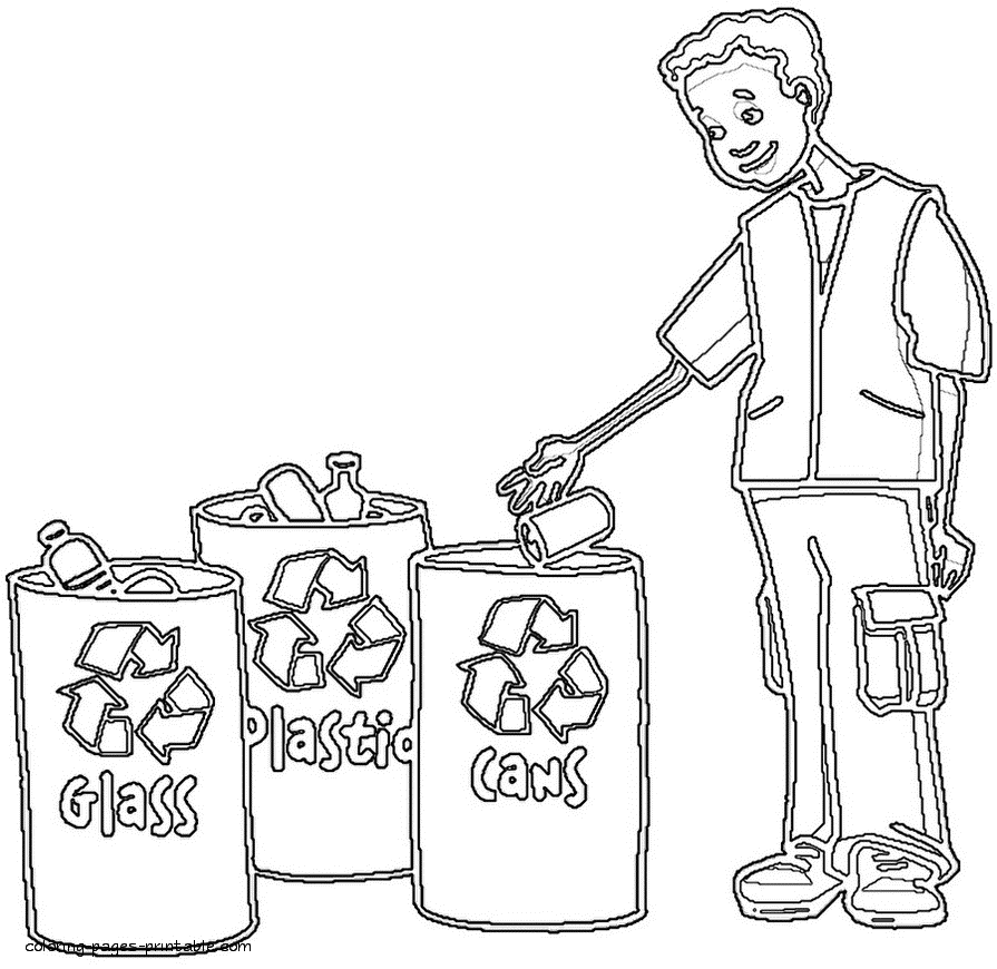 630 Simple Coloring Pages Recycling with Printable