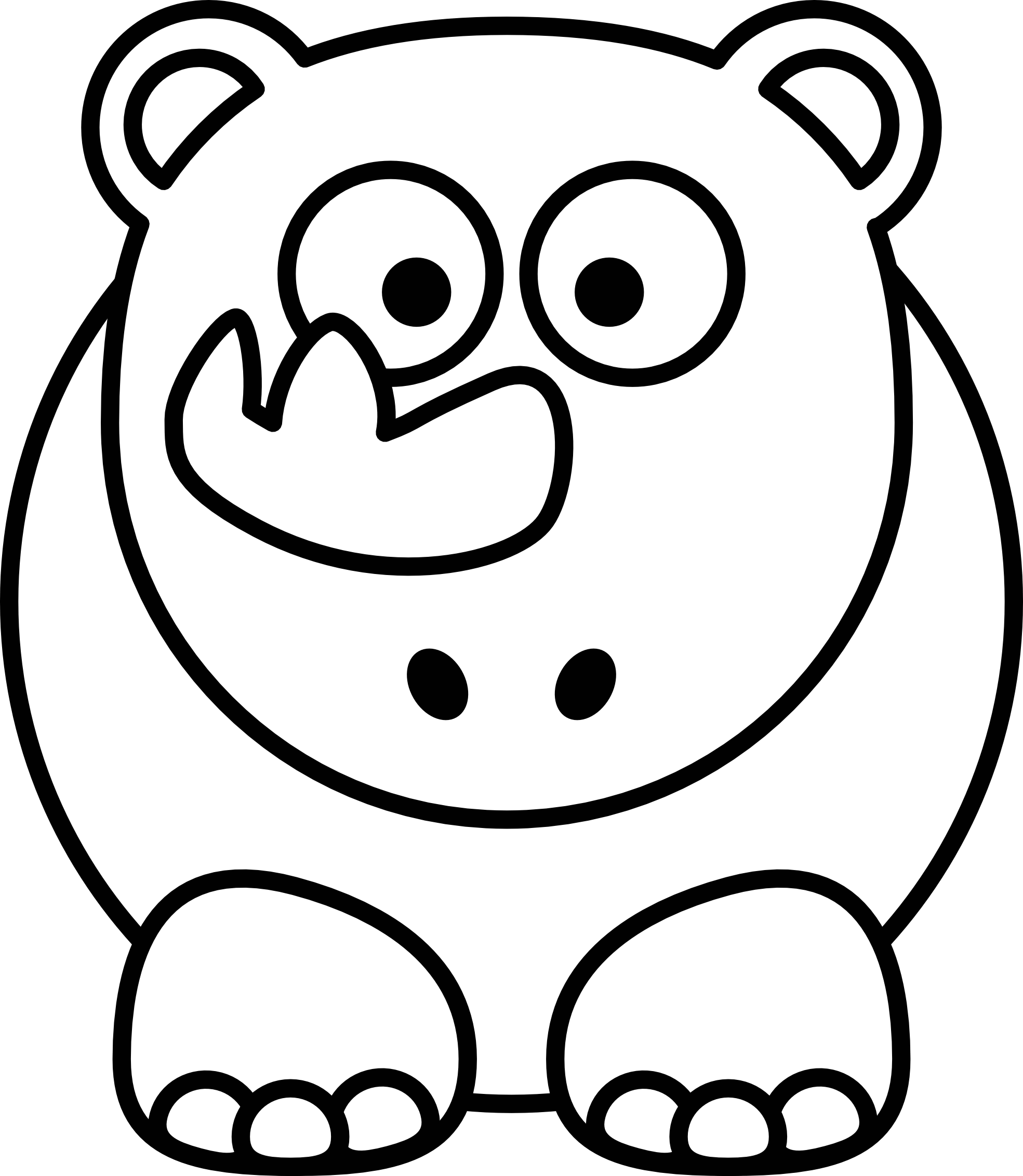 Rhino Cartoon Drawing at GetDrawings | Free download