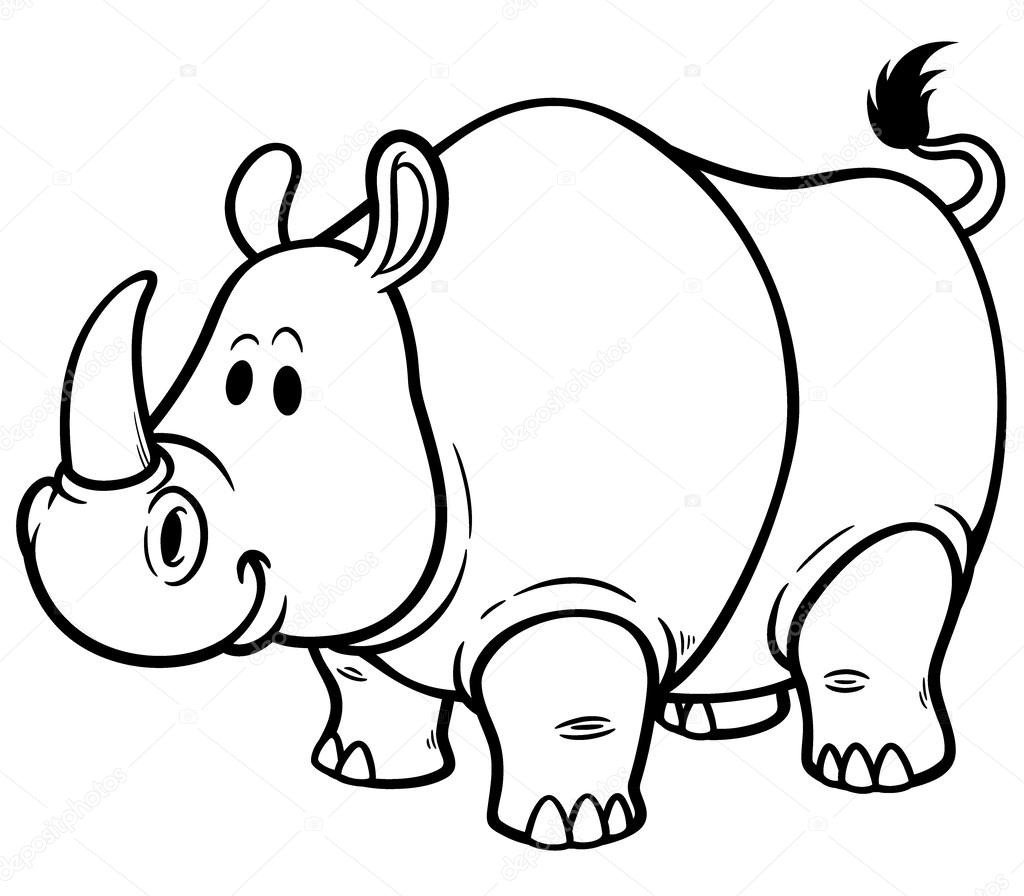 Rhino Cartoon Drawing at GetDrawings | Free download