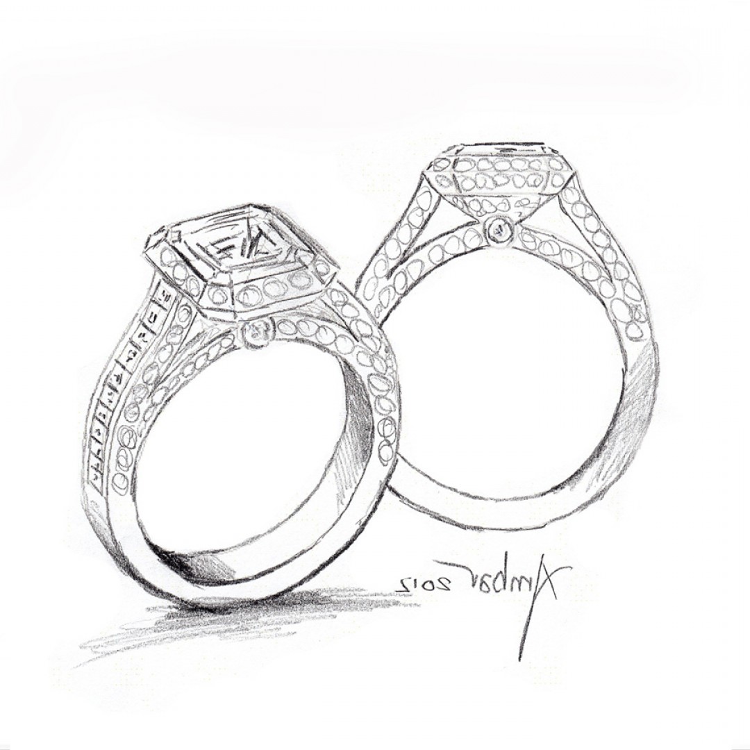 Unique Realistic Sketch Ring Drawing for Adult