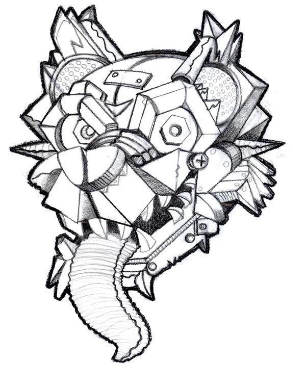 Robot Wolf Drawing at GetDrawings | Free download