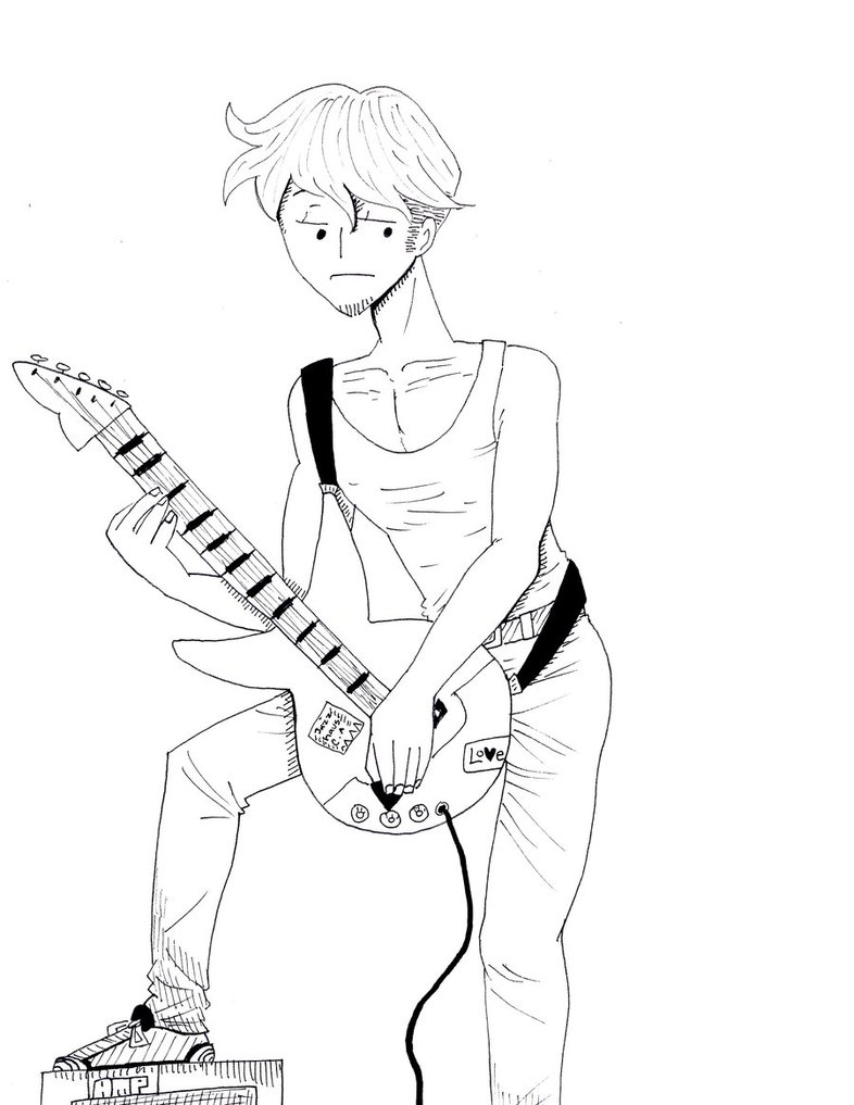 Simple Sketch How To Draw A Rockstar for Girl