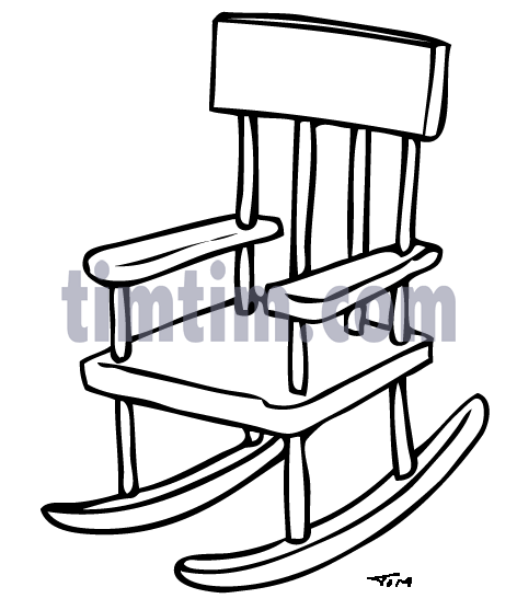 White Rocking Chair Drawing - kanariyareon