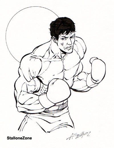 Rocky Balboa Pages Template Sketch Coloring Page