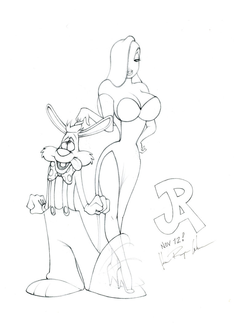 761x1051 Roger And Jessica Rabbit Pencil By Jreagana.