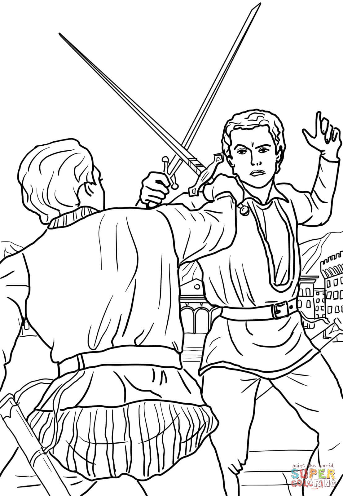 1107x1600 Romeo And Juliet Drawing Romeo And Juliet Duel Scene Co...