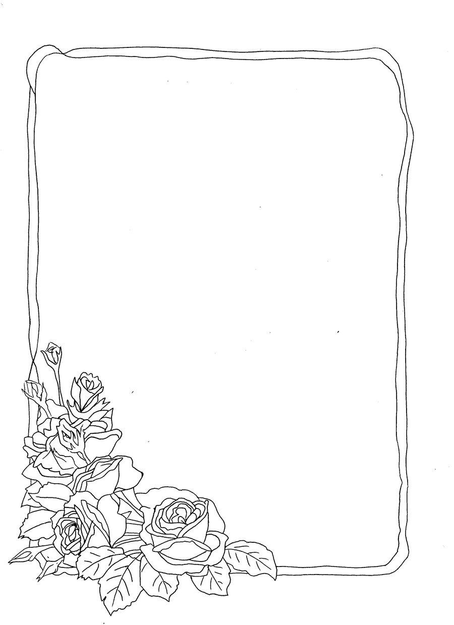 Rose Border Drawing at GetDrawings | Free download