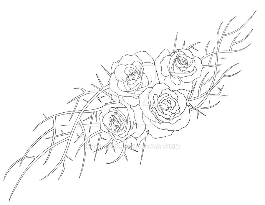 Rose With Thorns Drawing at GetDrawings | Free download