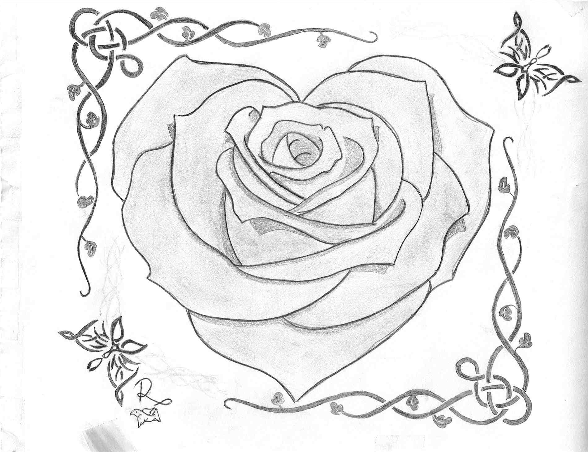 Roses And Hearts Drawing at GetDrawings Free download