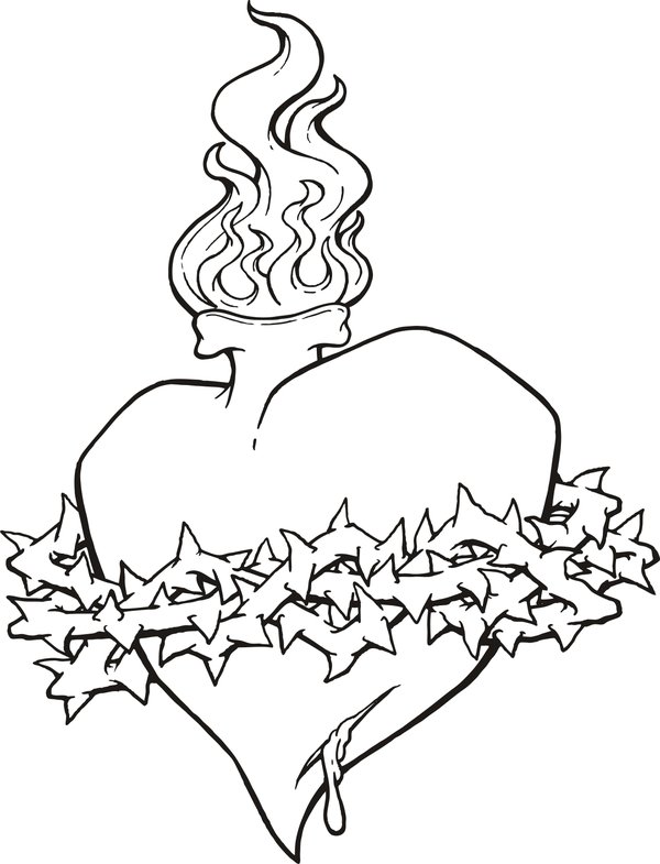 Sacred Heart Drawing at GetDrawings | Free download