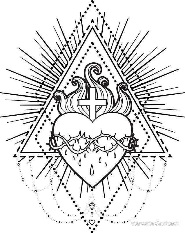 Sacred Heart Drawing at GetDrawings | Free download