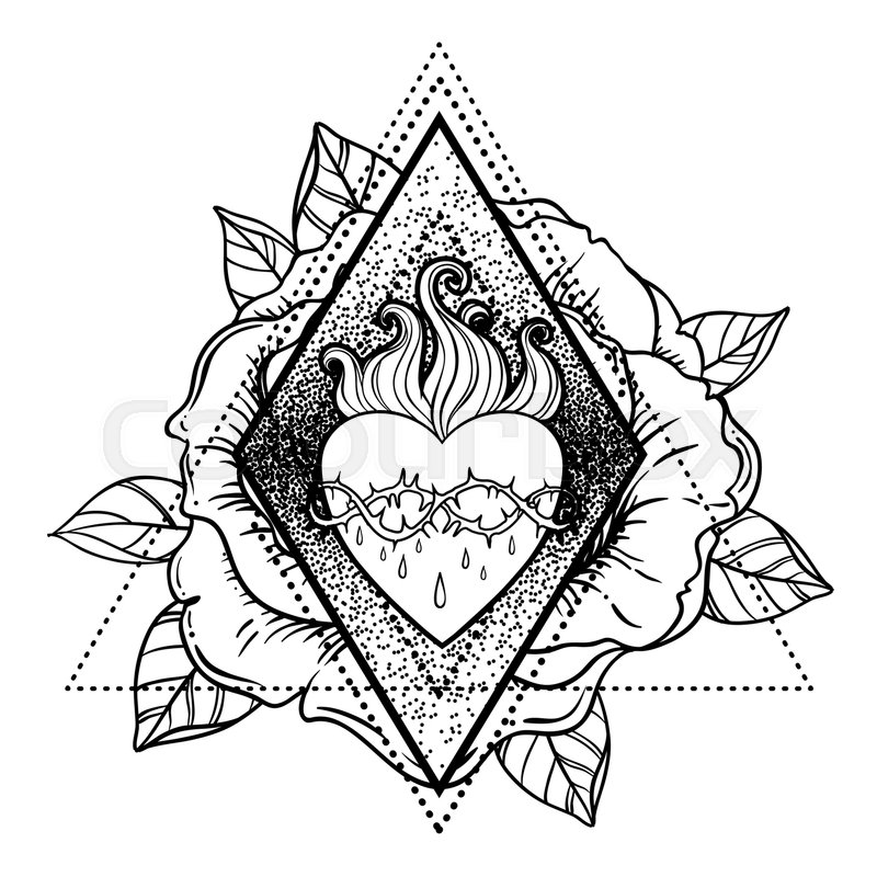 Sacred Heart Drawing at GetDrawings | Free download