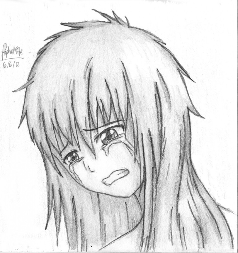 Sad Anime Girl Drawing at GetDrawings Free download