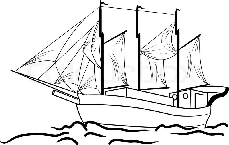 Sailing Boat Line Drawing at GetDrawings | Free download