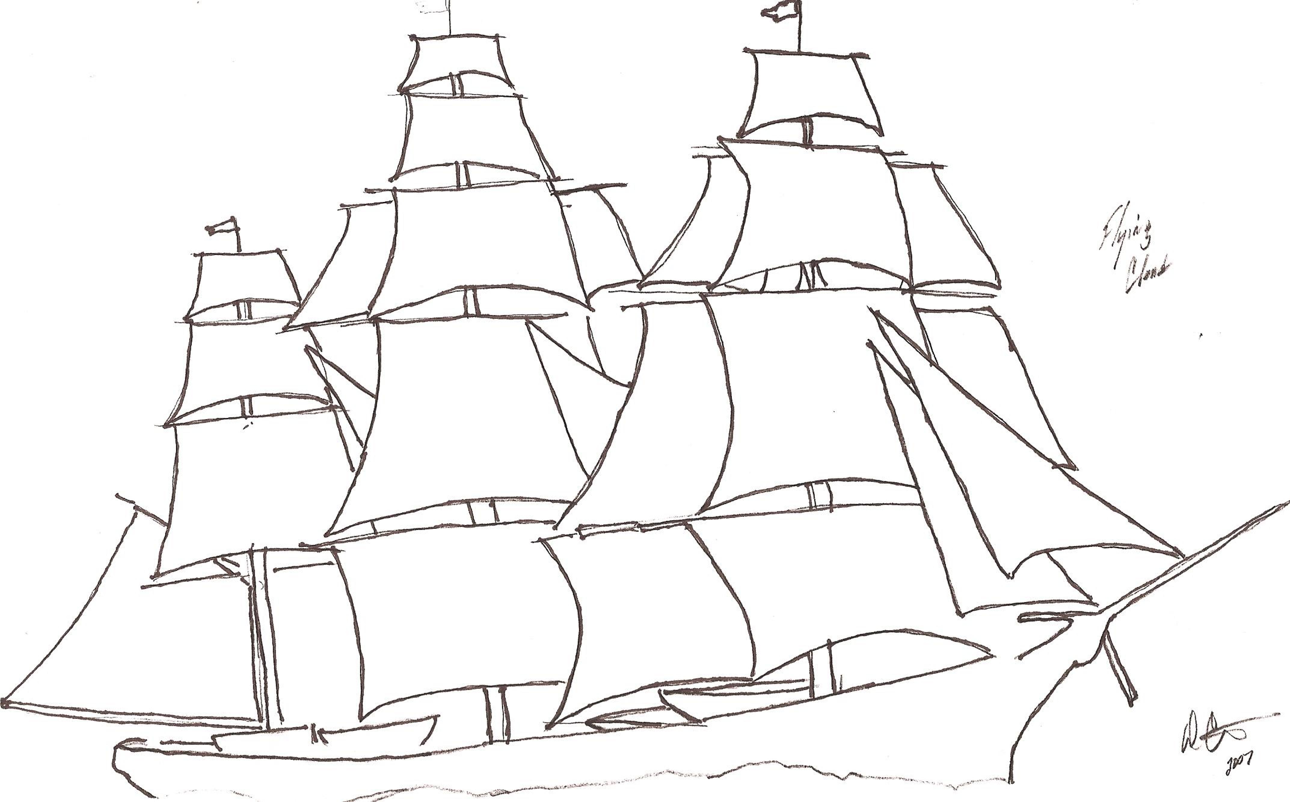 Sailing Ship Line Drawing at GetDrawings Free download
