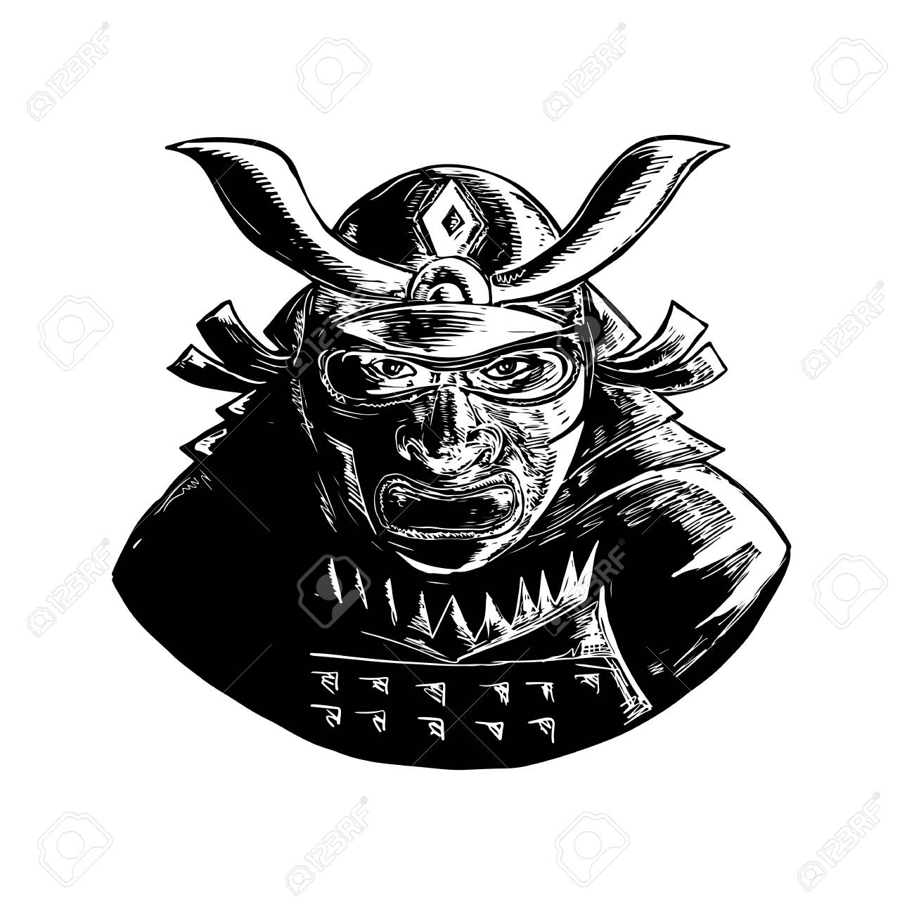 Samurai Helmet Drawing at GetDrawings | Free download