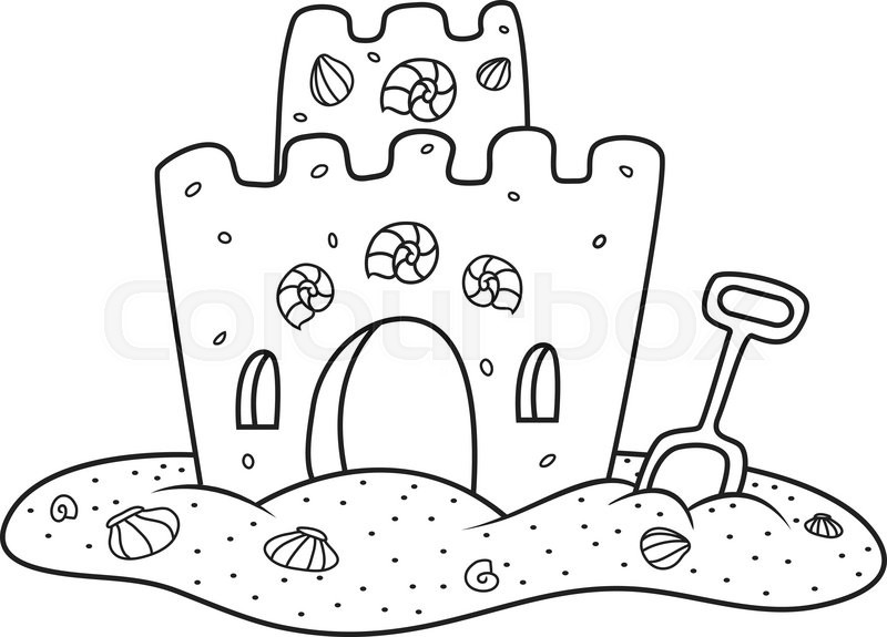 Sand Castle Drawing at GetDrawings | Free download