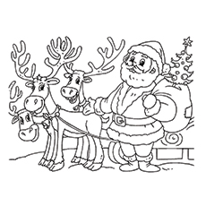 Santa And Reindeer Drawing at GetDrawings | Free download