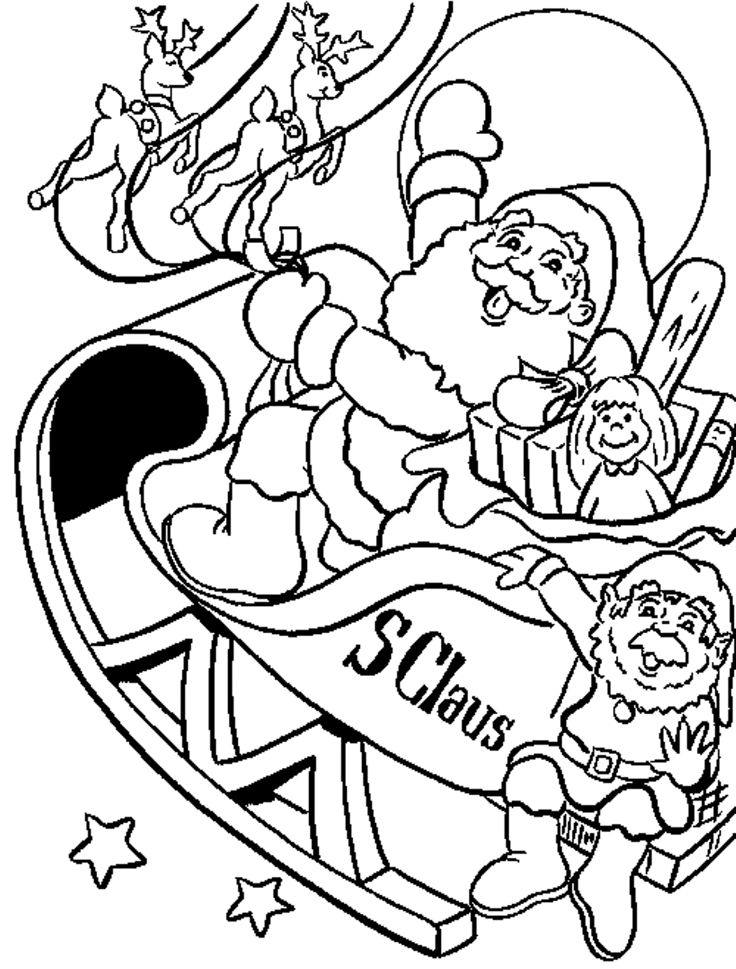 Santa Claus Sleigh Drawing at GetDrawings | Free download
