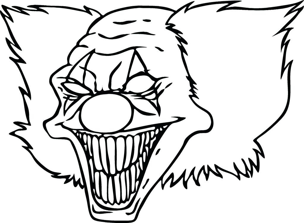 Scary Clown Drawing At Getdrawings Free Download Sketch Coloring Page.