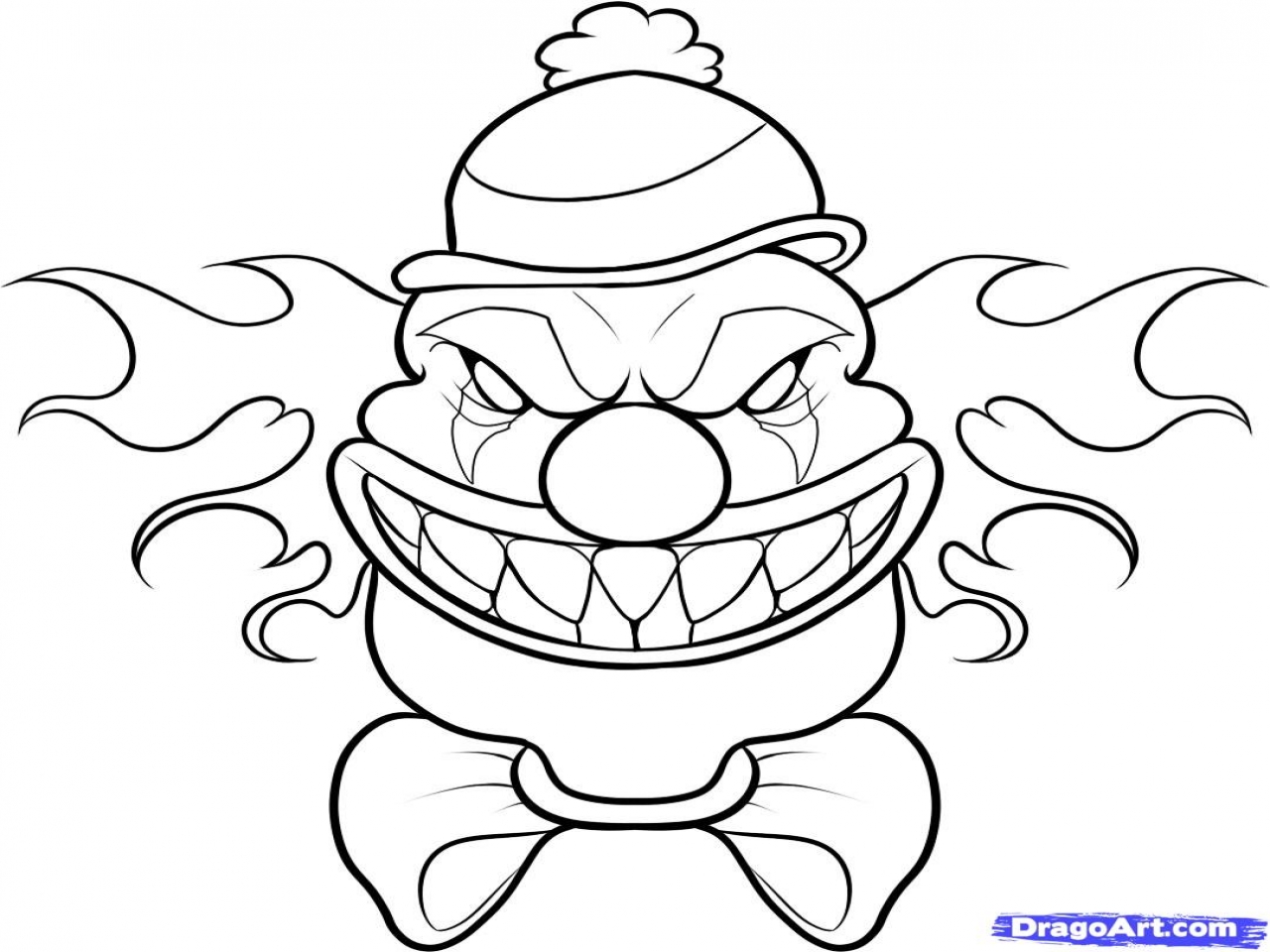 Scary Clown Face Drawing At GetDrawings Free Download
