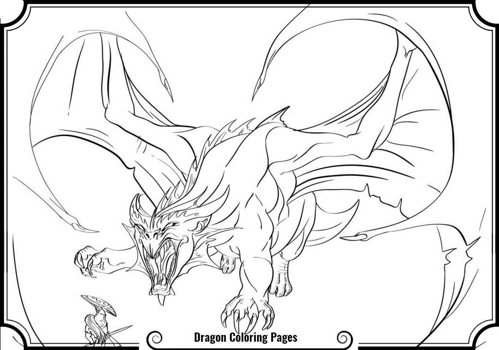 115 Unicorn Scary Dragon Coloring Pages for Adult