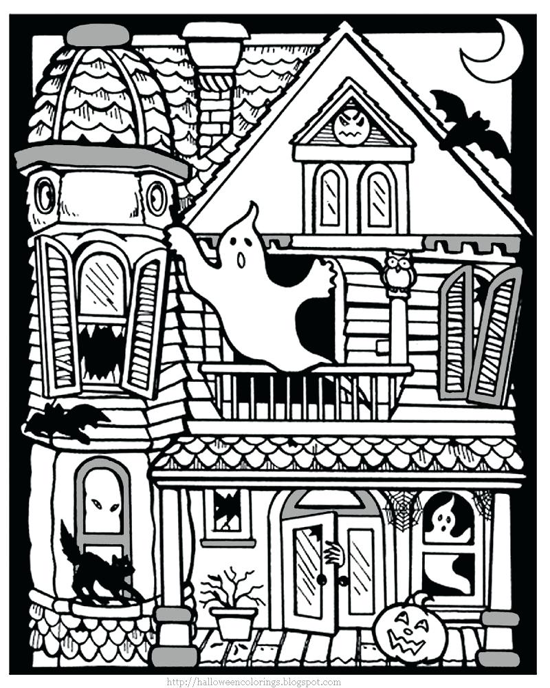 Simple Haunted House Coloring Pages | Coloring Pages Free