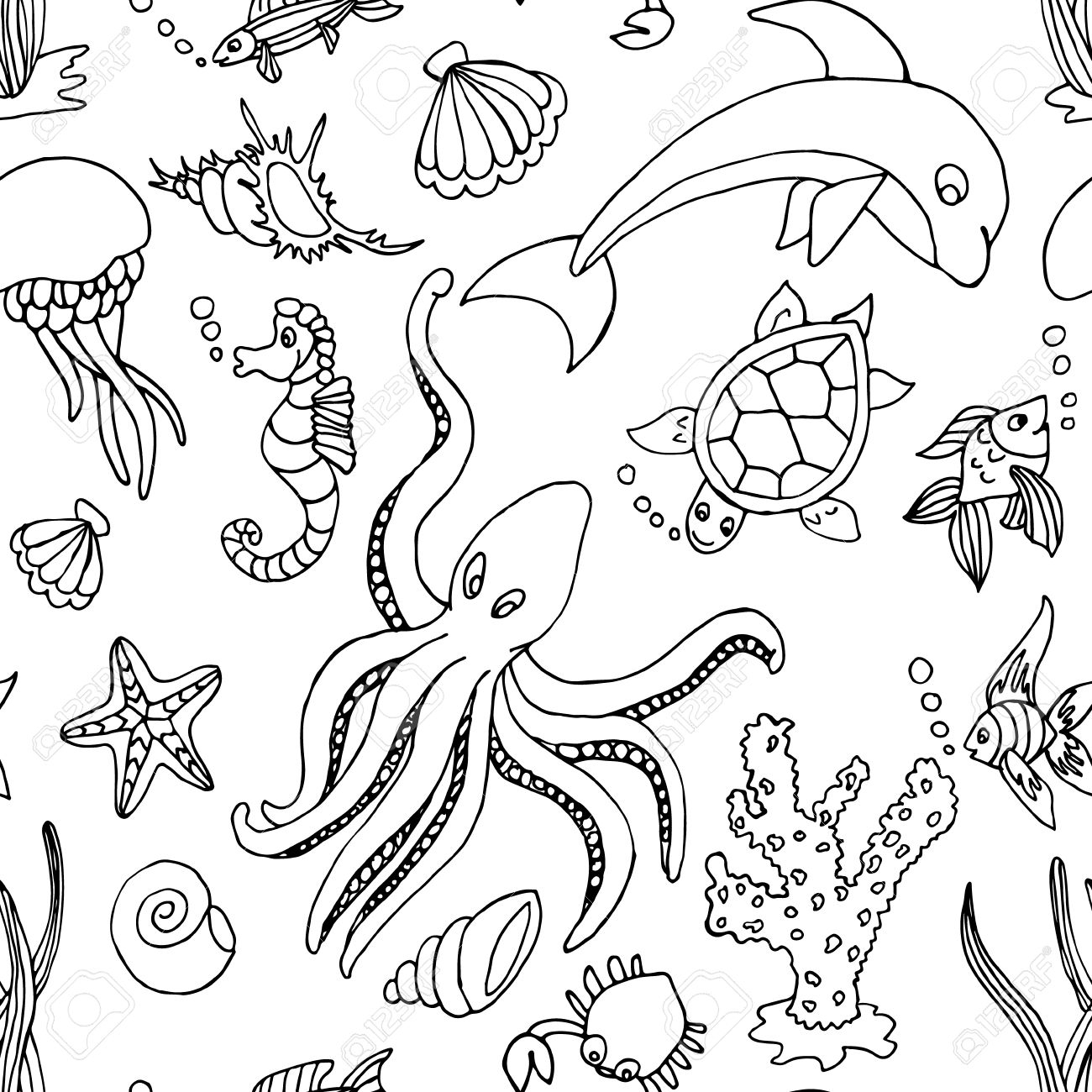 Sea Creature Drawing at GetDrawings Free download