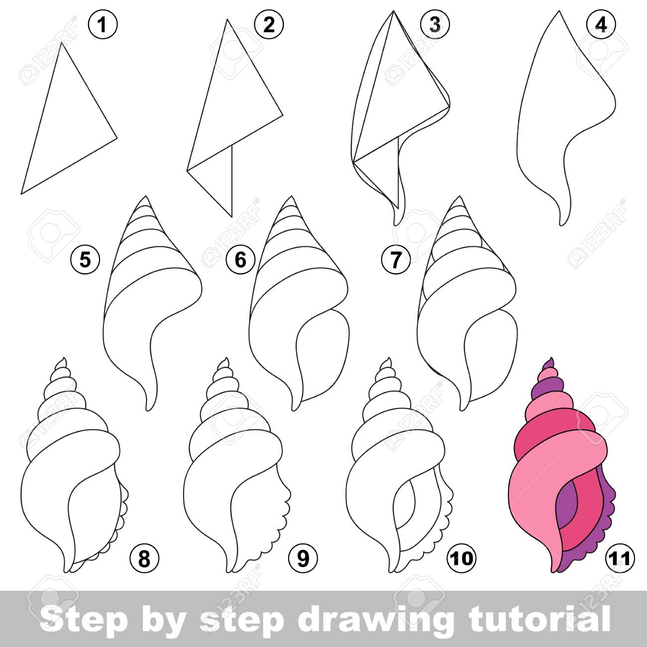 Shell Drawing Easy at GetDrawings | Free download
