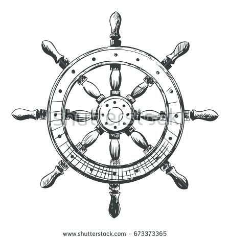 Ships Wheel Drawing At Getdrawings 