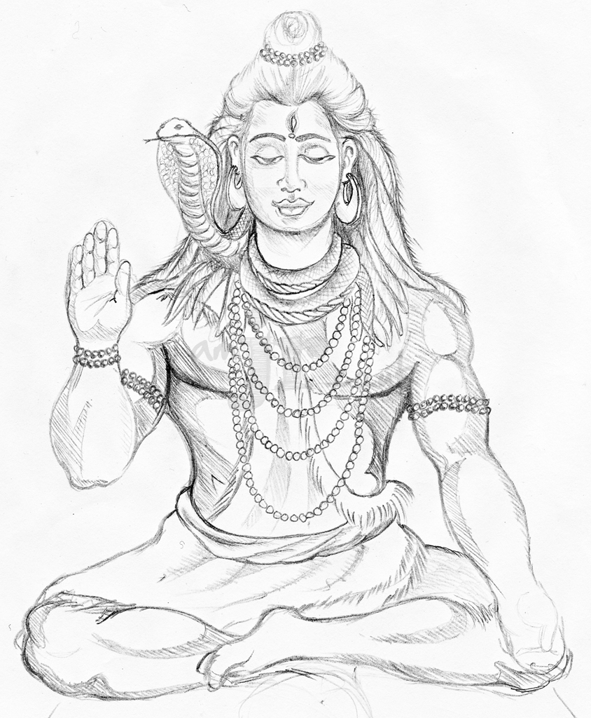 Shiv Parvati Lord Shiva Pencil Sketch Images Download - Protes Png