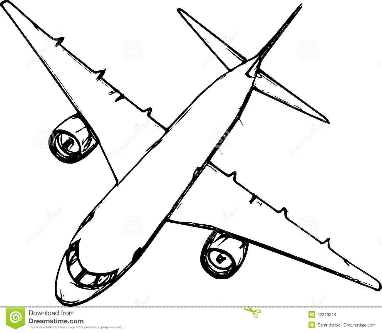 drawing of airplane simple