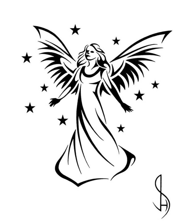 Simple Angel Drawing at GetDrawings | Free download